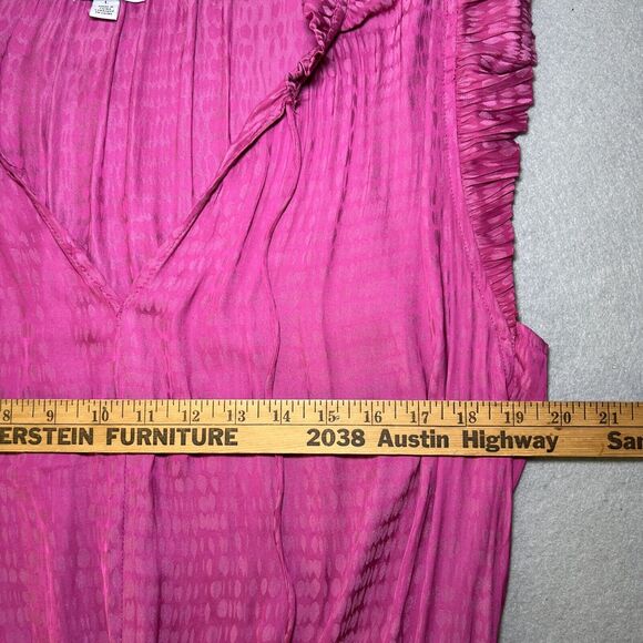 Current Air Zoey Pleated Mini Dress Large Tiered Skirt Pink - Picture 5 of 9